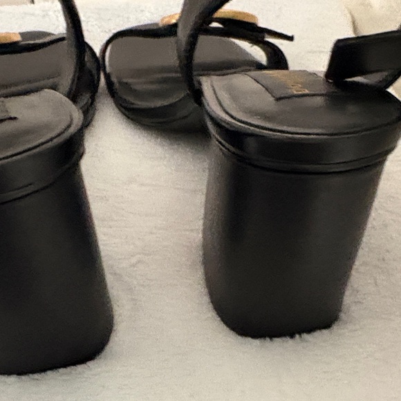 Donna Karan Black Heels with Gold Buckles Size 8 - Picture 4 of 8